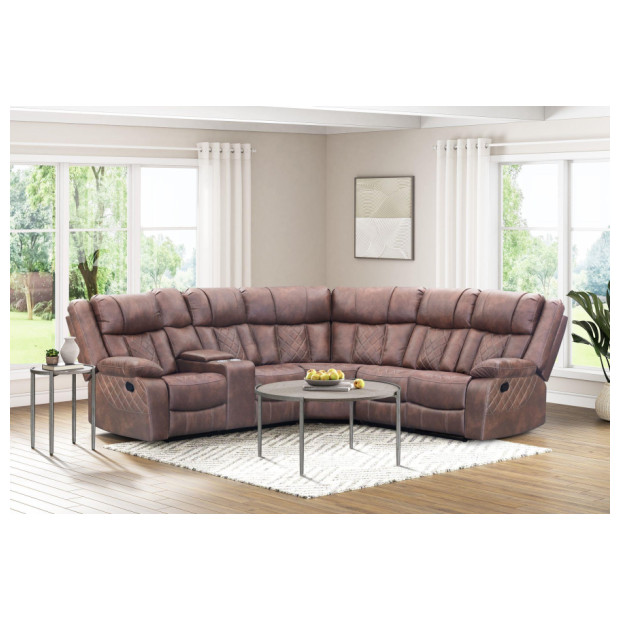 Albany Furniture 403750 LUX BROWN REC SECT