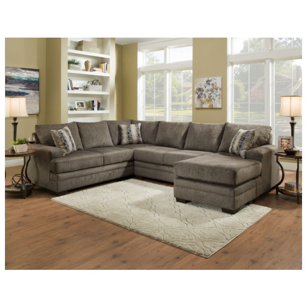 Fitzgerald Furniture CORNELL PEWTER 3PC SECTIONAL 