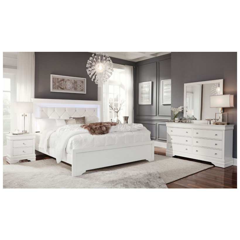 Global Furniture POMPEI WHITE QN BED
