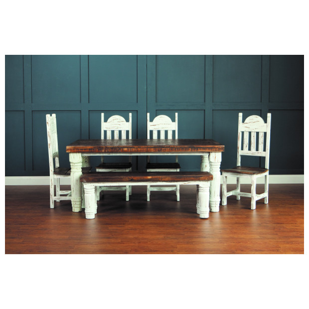 Fitzgerald Furniture SANTA RITA WHITE TABLE/4CH/BENCH